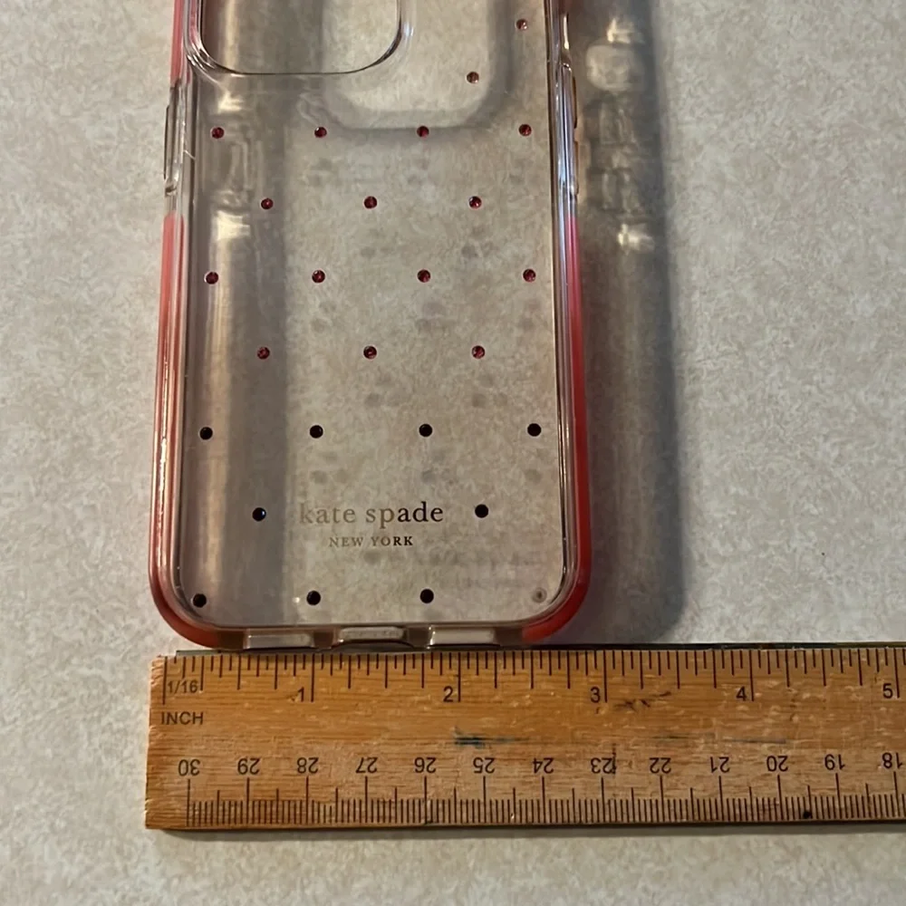 Kate Spade Hardshell iPhone Case in Ombré Pink Dot and Clear, for iPhone 13 Pro